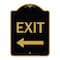 Signmission Designer Series-Exit With Left Arrow, Black & Gold Heavy-Gauge Aluminum, 24" H, 18" L, BG-1824-9843 A-DES-BG-1824-9843 - alternate 1